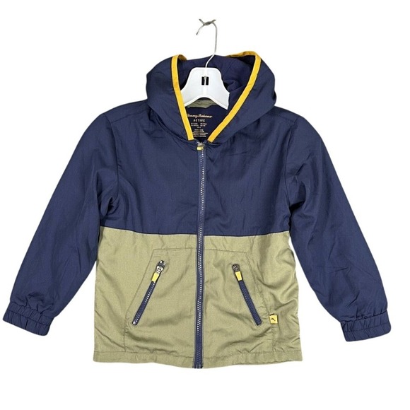 Tommy Bahama Other - Tommy Bahama Active Boys Windbreaker Jacket Small 5/6 Blue Hooded Zip-Pockets